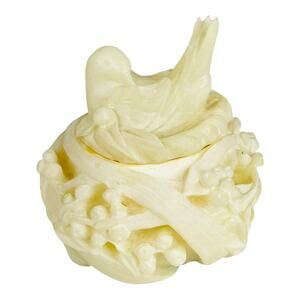 Dove Bird Nest Trinket Box / Tea Light Candle Holder 3.5” Lidded Box Bowl Dish